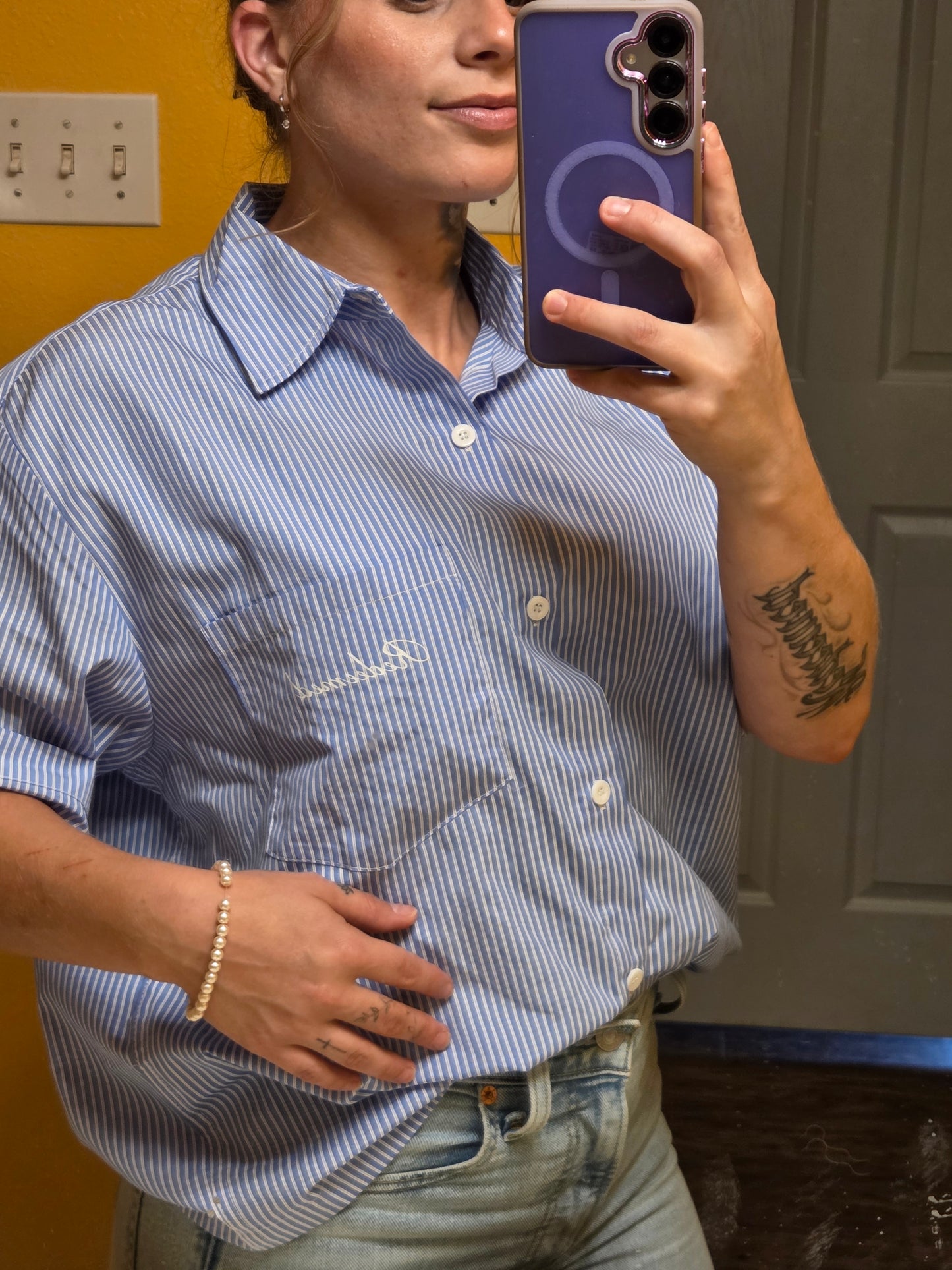 Redeemed Pinstripe Short Sleeve